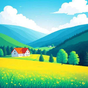 Serene Summer Sky Over Vast Green Meadow