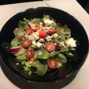 Grilled Chicken Salad with Fresh Vegetables and Sauce