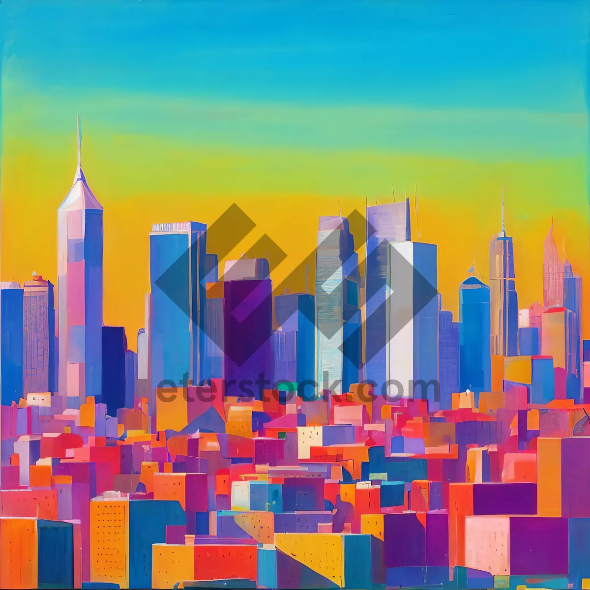 Picture of Colorful Cityscape: Pencils Illuminate Urban Education