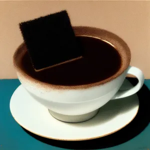 Steamy Coffee Cup on Saucer with Spoon