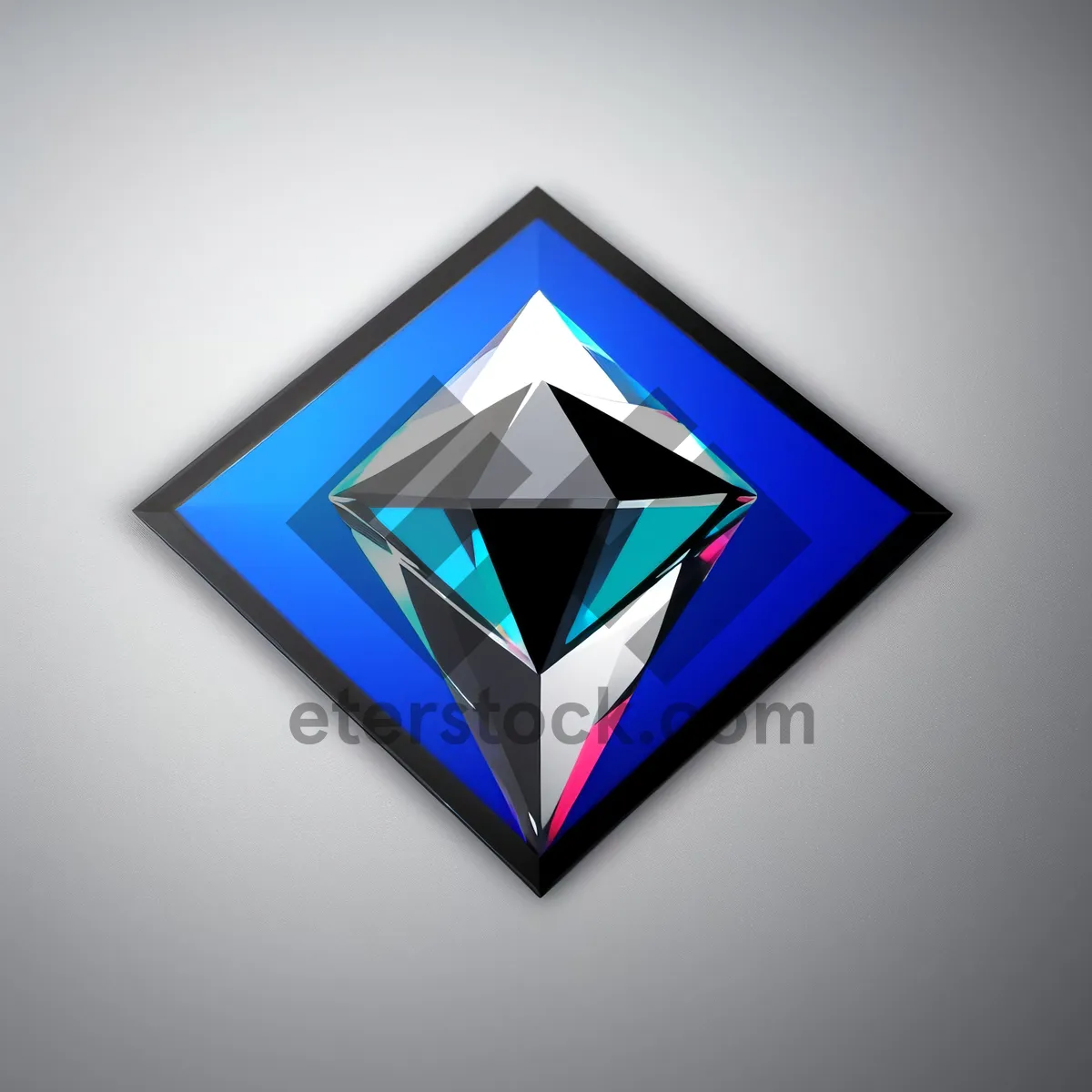 Picture of Gemstone Pyramid Icon - 3D Symbol Design