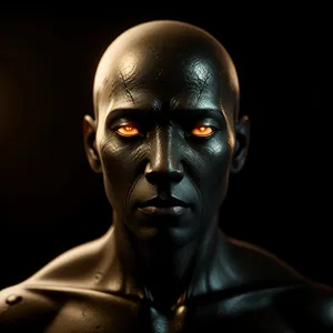 Abstract Male Sculpture: Captivating Black-Eyed Art Figure