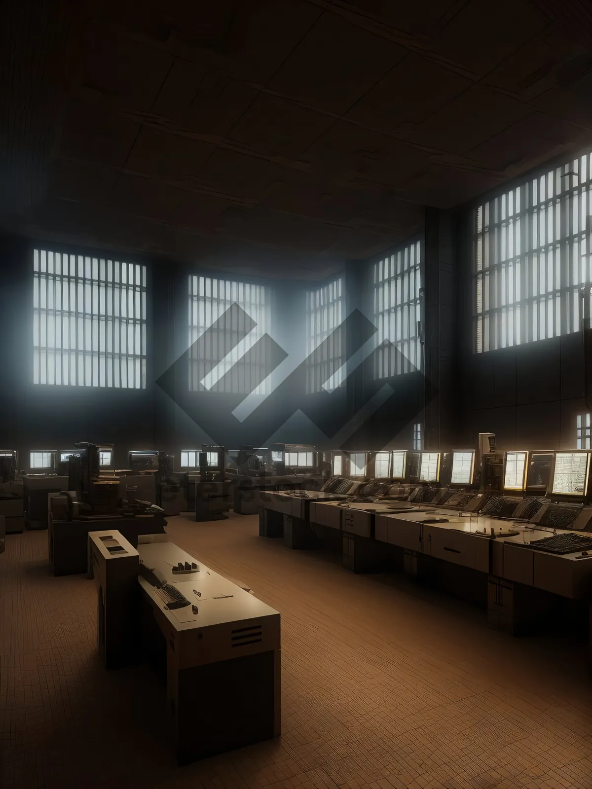 Picture of Modern Office Interior with Wood Furniture