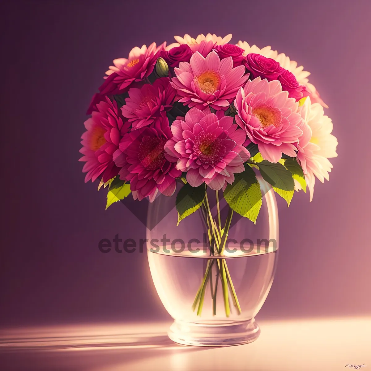Picture of Colorful Spring Floral Bouquet in Vase