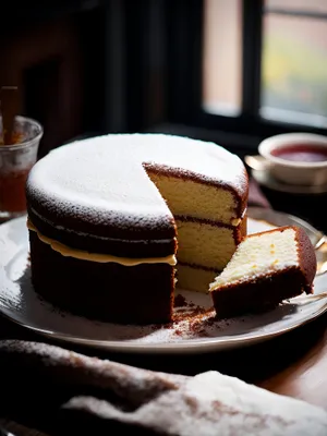 Delectable Chocolate Cake with Creamy Sauce