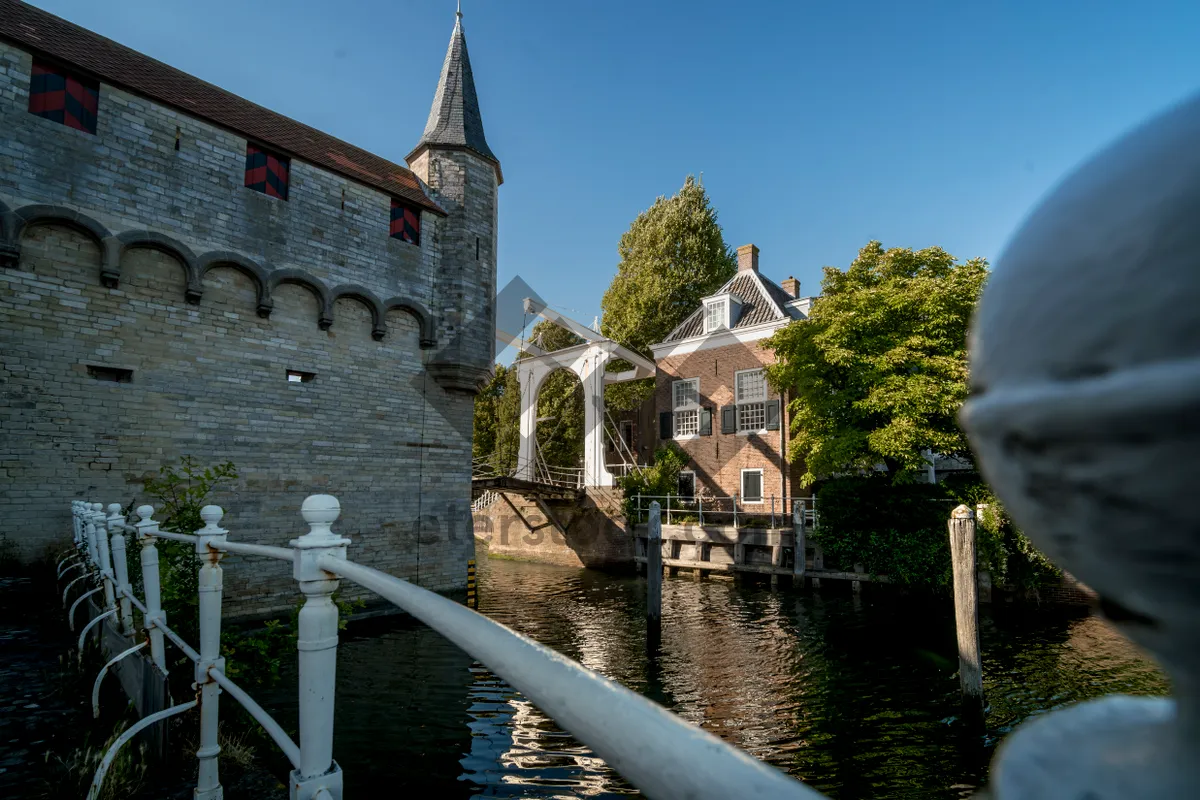 Picture of Medieval castle by the river in historic town