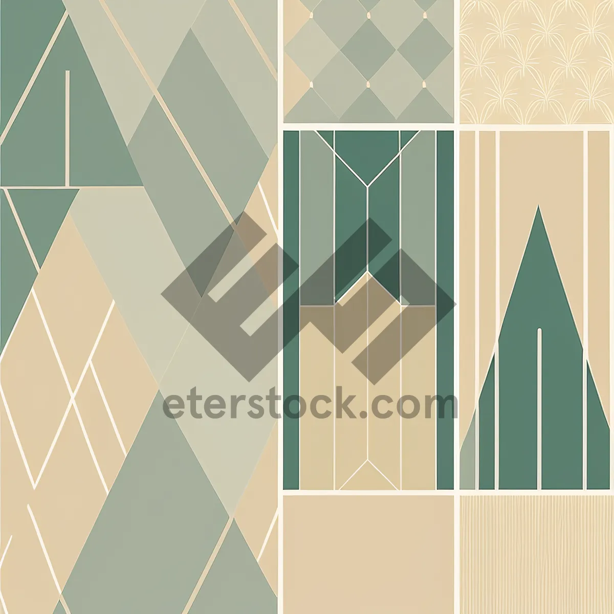 Picture of Modern Geometric Mosaic Tile Checkered Graphic