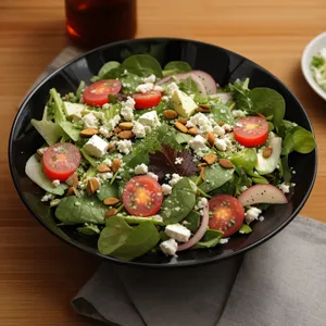 Delicious Vegetarian Plate with Fresh Vegetables and Cheese