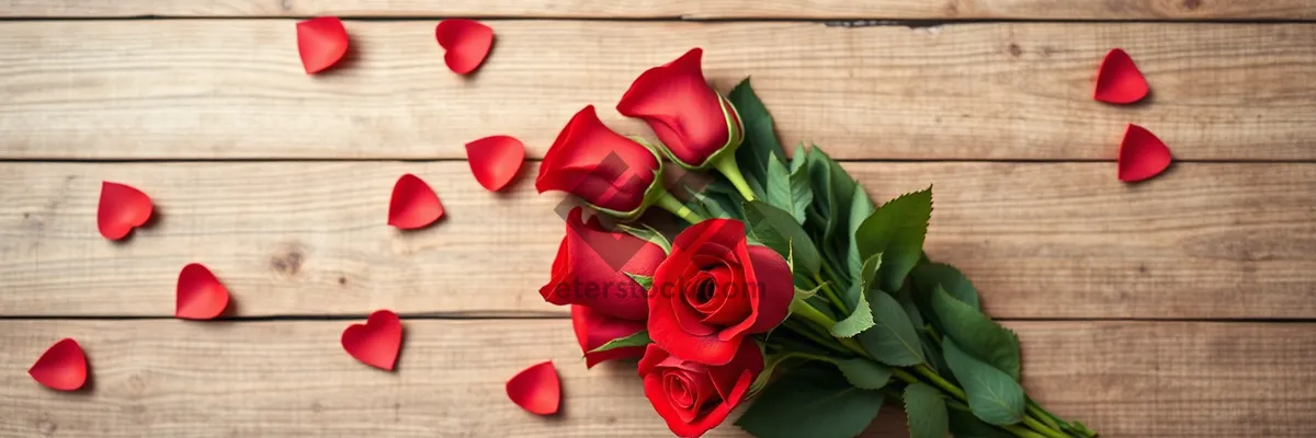 Picture of Blooming pink rose bouquet for Valentine's Day gift