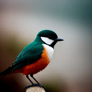 Cute Bee Eater perched on branch with yellow feathers