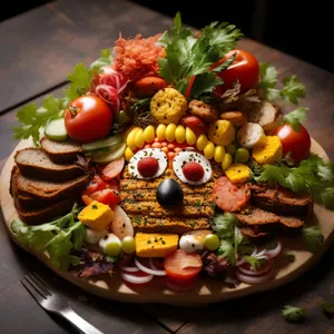 Fresh and Delicious Vegetable Salad Plate