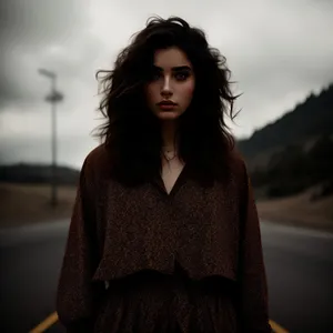 Stylish Brunette Model with a Radiant Smile