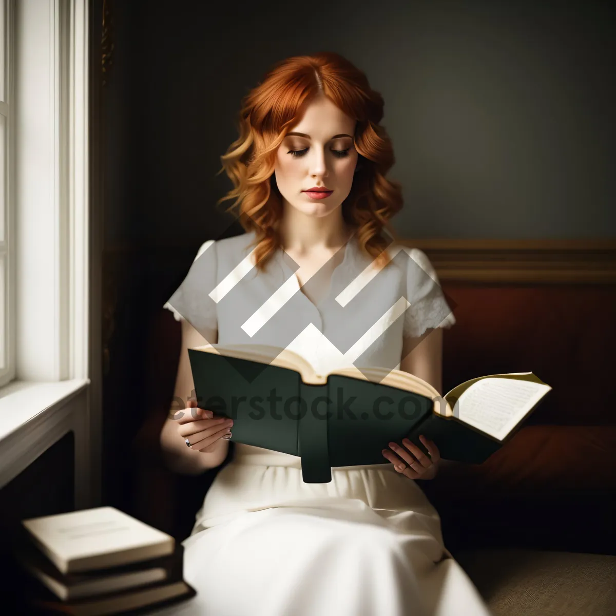 Picture of Smiling businesswoman working on laptop in office