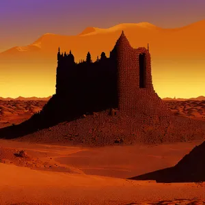 Majestic Desert Castle: A Scenic Landmark of Sandstone and Rock