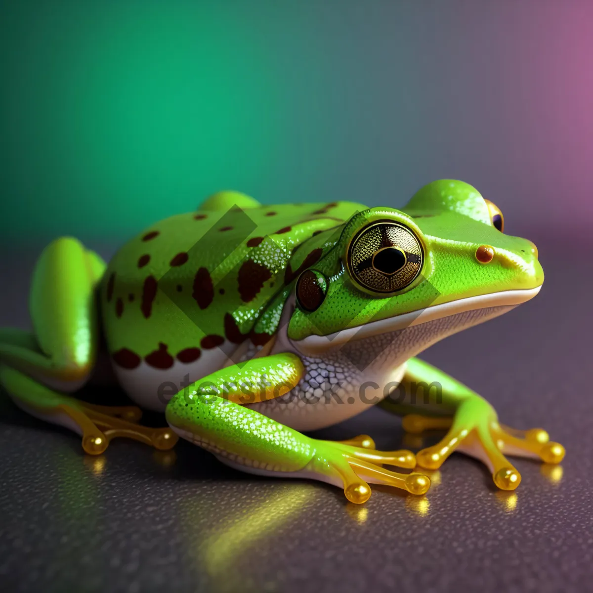 Picture of Bulging-eyed Tree Frog perched on leaf