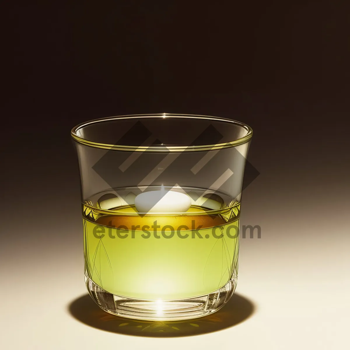 Picture of Hot herbal tea in transparent cup on saucer.