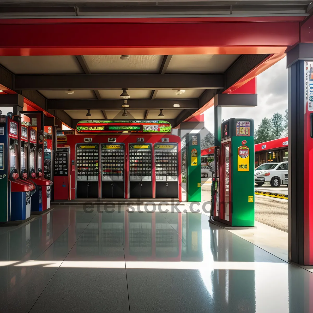 Picture of Modern Café: Stylish Interior with Movable Turnstile