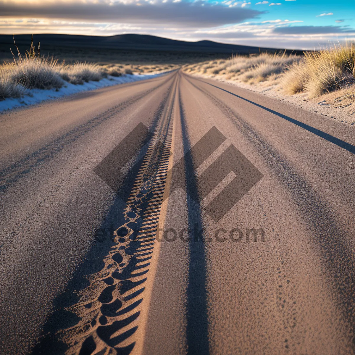 Picture of Endless Horizon: Tranquil Desert Highway Drive
