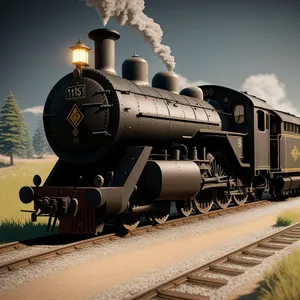 Vintage Steam Locomotive on Railway Track