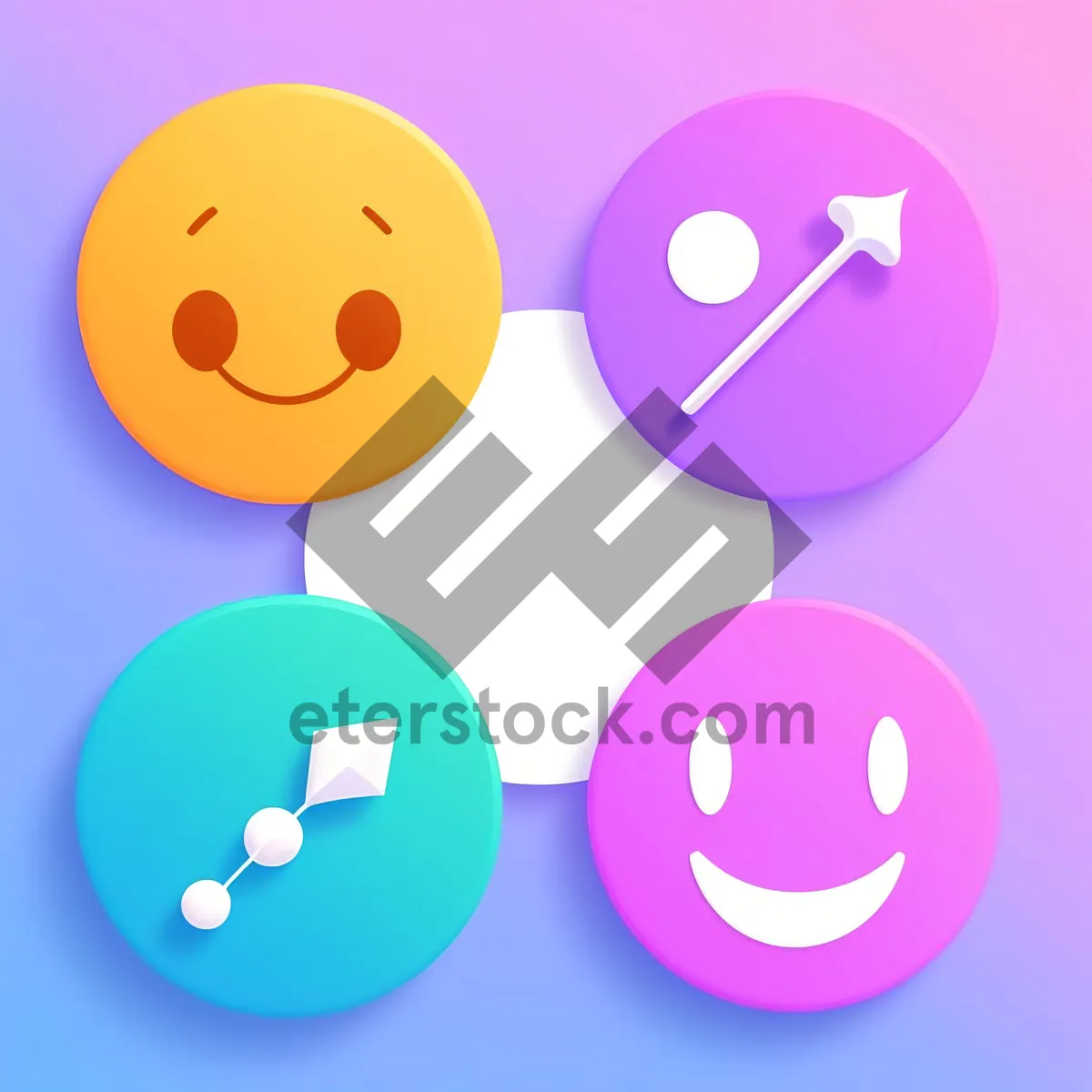 Picture of Modern glossy web button set with shiny round icons