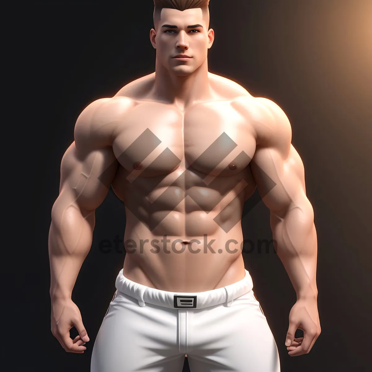 Picture of Muscular shirtless man showcasing his ripped abs