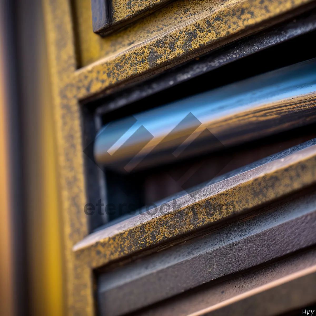 Picture of Vintage Mailbox Box with Stacked Paper in Library