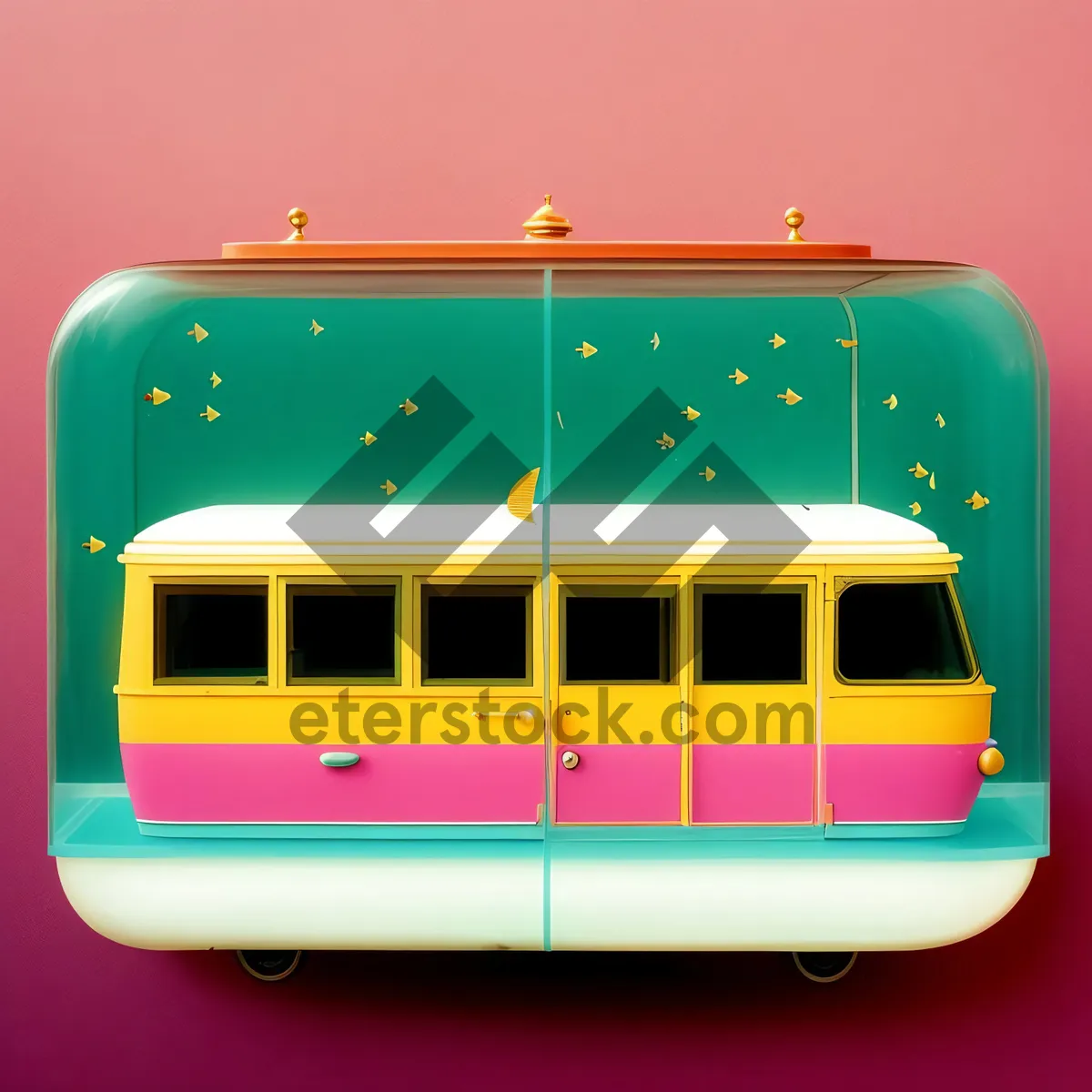 Picture of Modern Bus Collection: Shiny Metallic Transport Icon