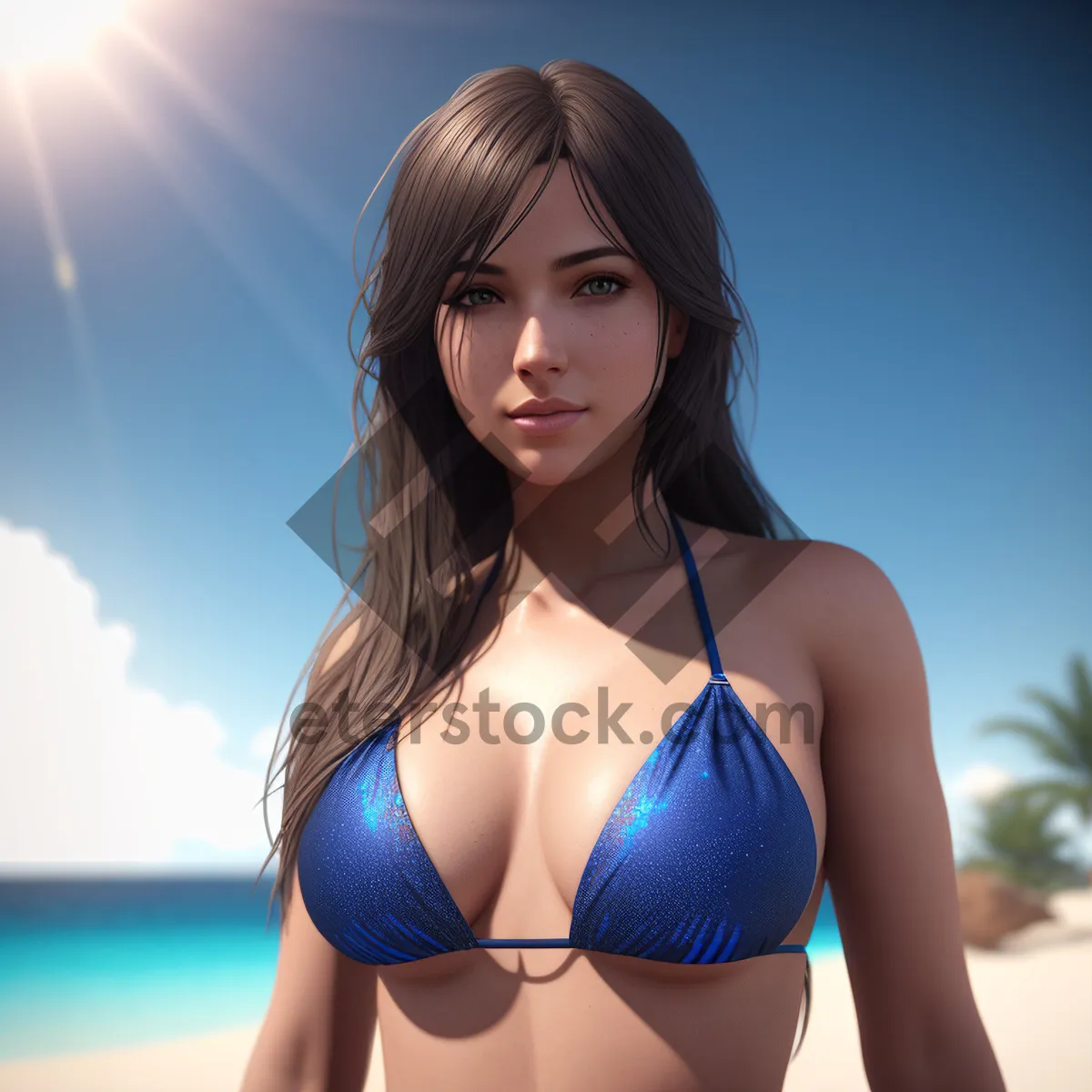 Picture of Seductive Beach Babe in Stylish Bikini