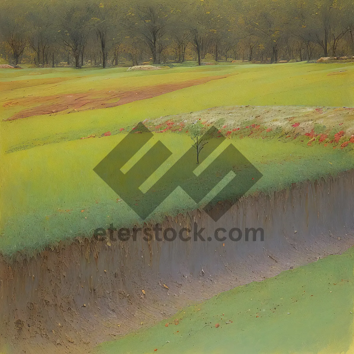 Picture of Serene Summer Field Under Blue Sky