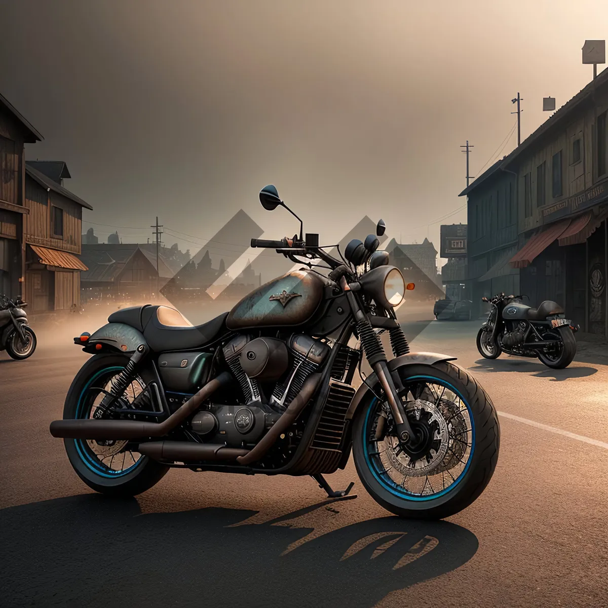 Picture of Speedy Motorbike on a Road