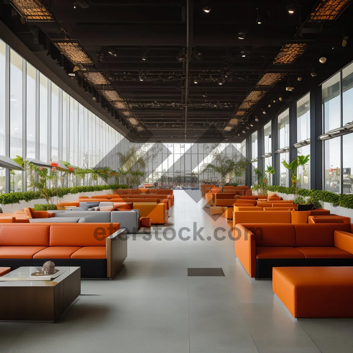 Picture of Modern Interior Hall with Stylish Furniture and Table