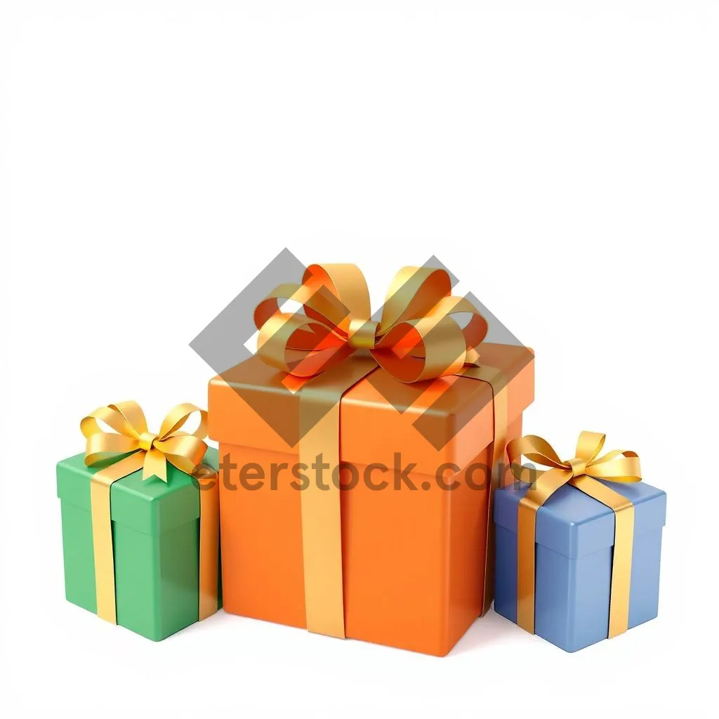 Picture of 3D gift box with ribbon and bow icon.