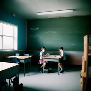 Modern Office Interior with Table and Chair