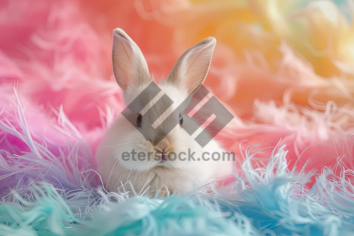 Picture of Sweet Bunny Sitting Pretty in Studio Portrait.