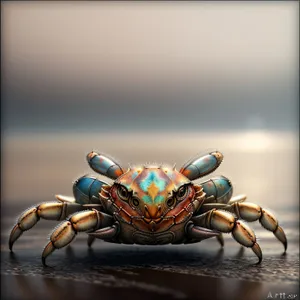 Close-up view of a fascinating rock crab.