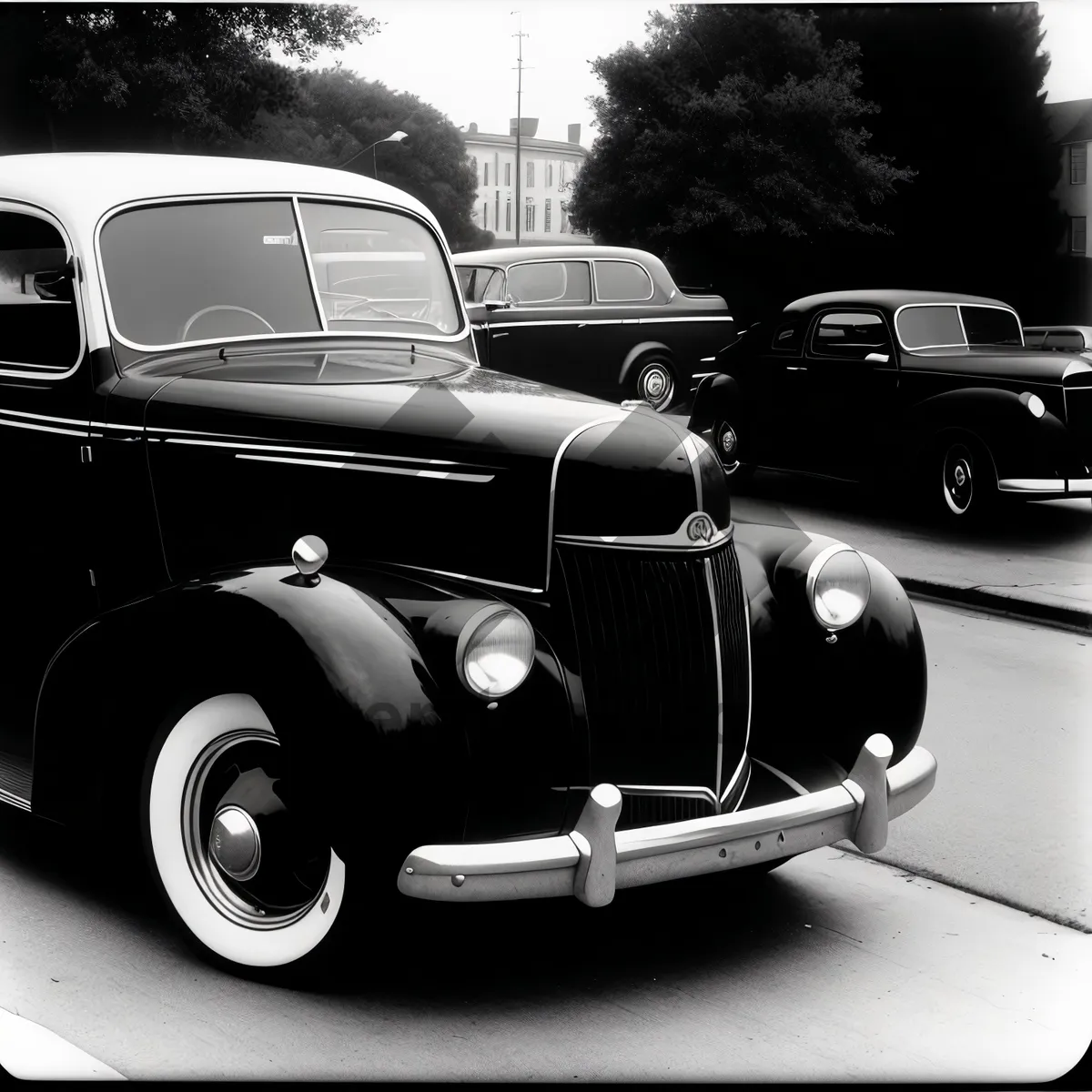 Picture of Speeding Luxury Coupe on Chrome Wheels