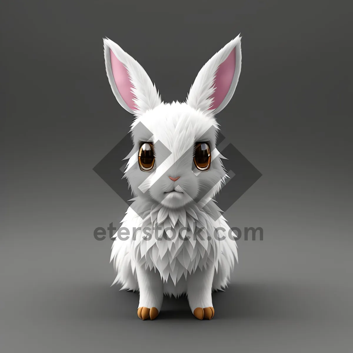 Picture of Fluffy Bunny Ears - Adorable Domestic Rabbit Portrait