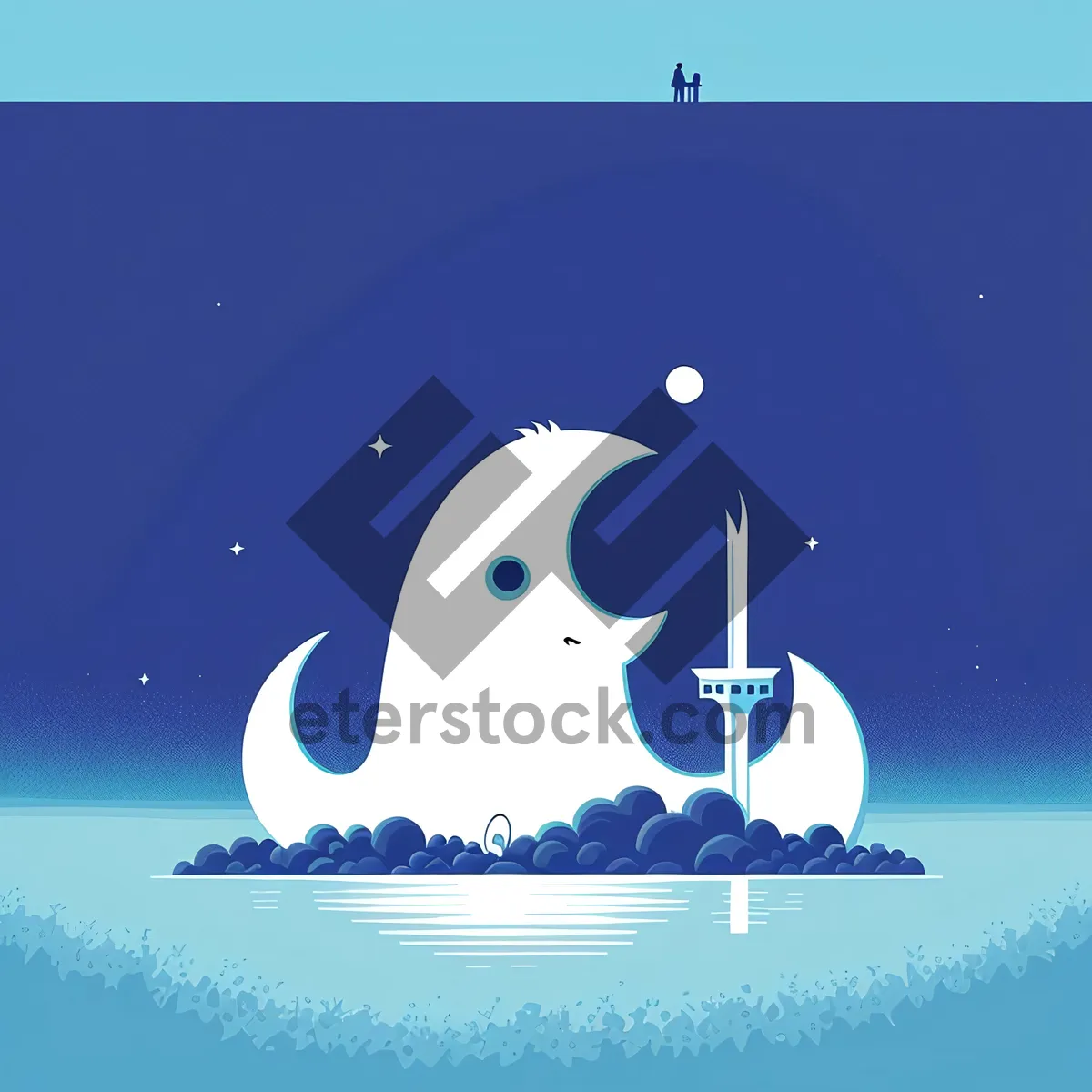 Picture of Winter Wonderland Greeting Card with Snowman and Moon