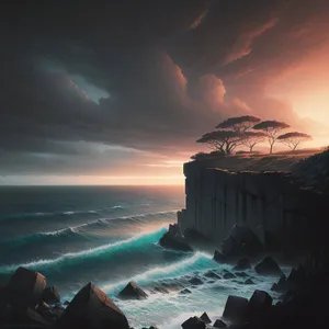Serene Sunset Over Tropical Waters