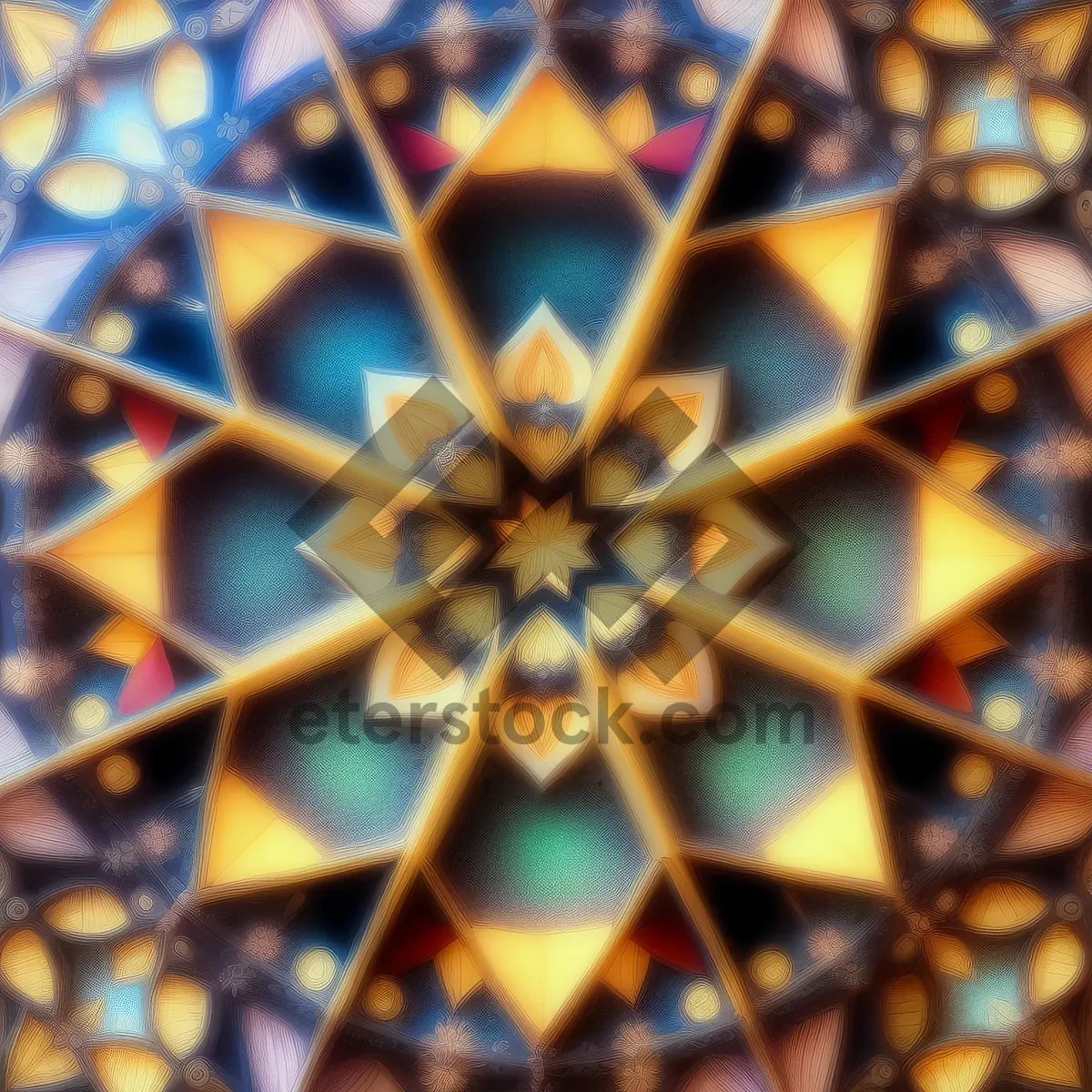 Picture of Colorful Pinwheel Mosaic: Vibrant Handicraft Design with Graphic Texture