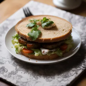 Delicious Gourmet Salad with Grilled Chicken - Closeup