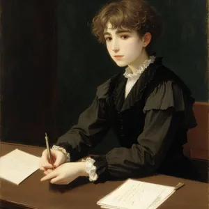 Happy businesswoman in office meeting with team.