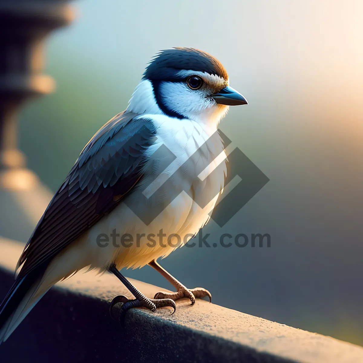 Picture of Sitting Sparrow on Branch