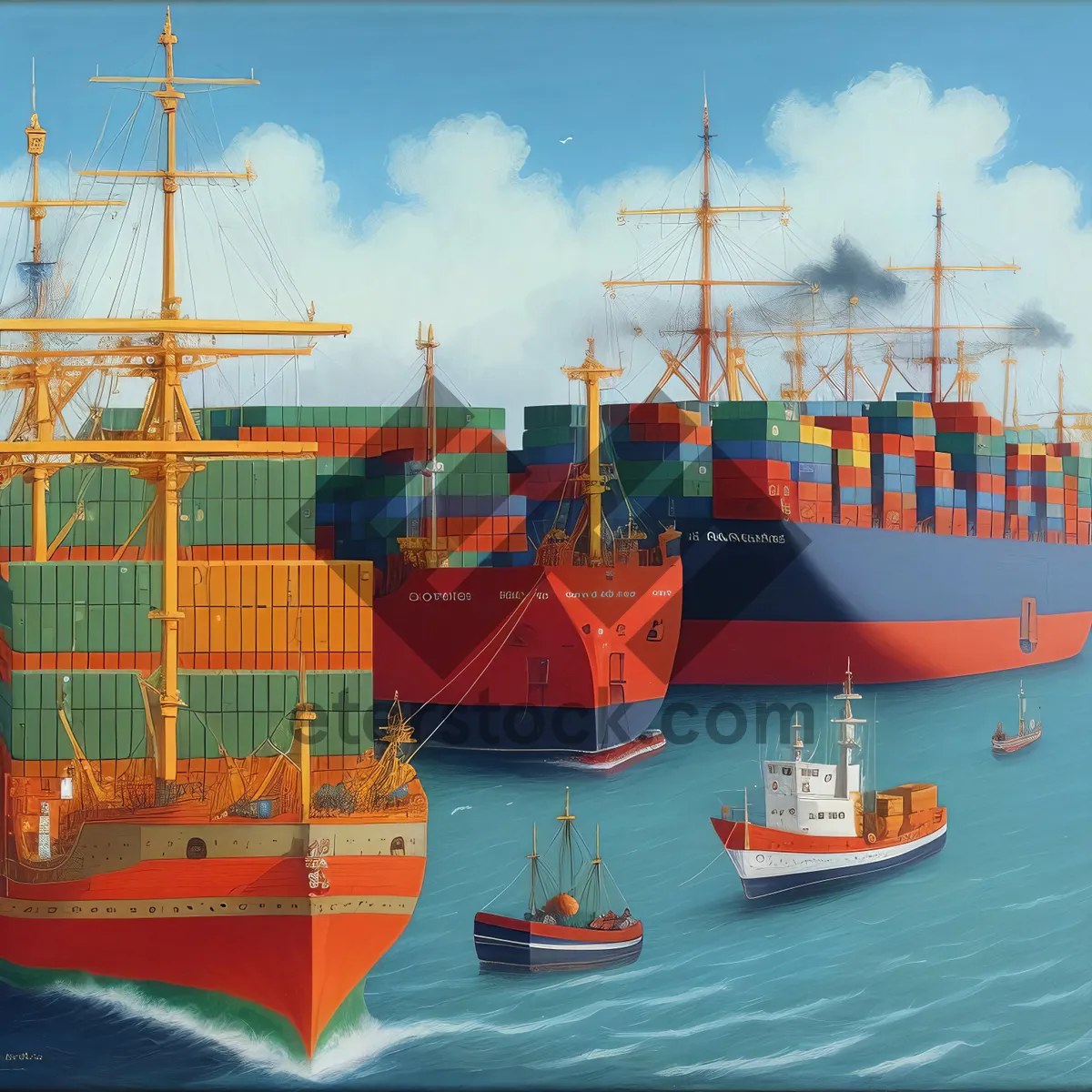 Picture of Vibrant Transport: A Container Ship at Sea