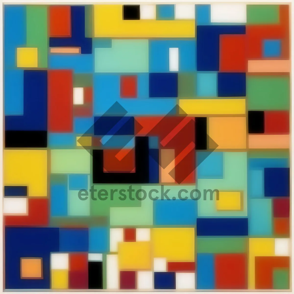 Picture of Colorful geometric 3D square mosaic art design