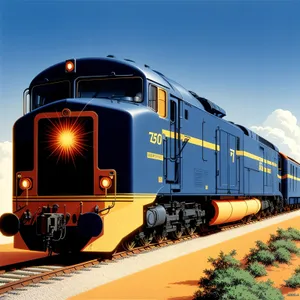 Powerful Electric Locomotive on Railroad Tracks
