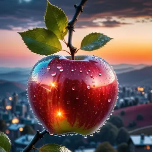 Fresh and Juicy Red Delicious Apple Harvested from organic agriculture.