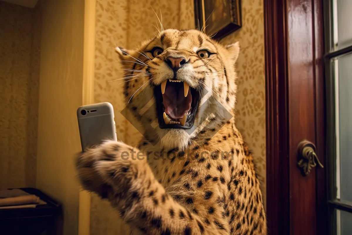 Picture of Wild Feline Predator with Spotted Fur