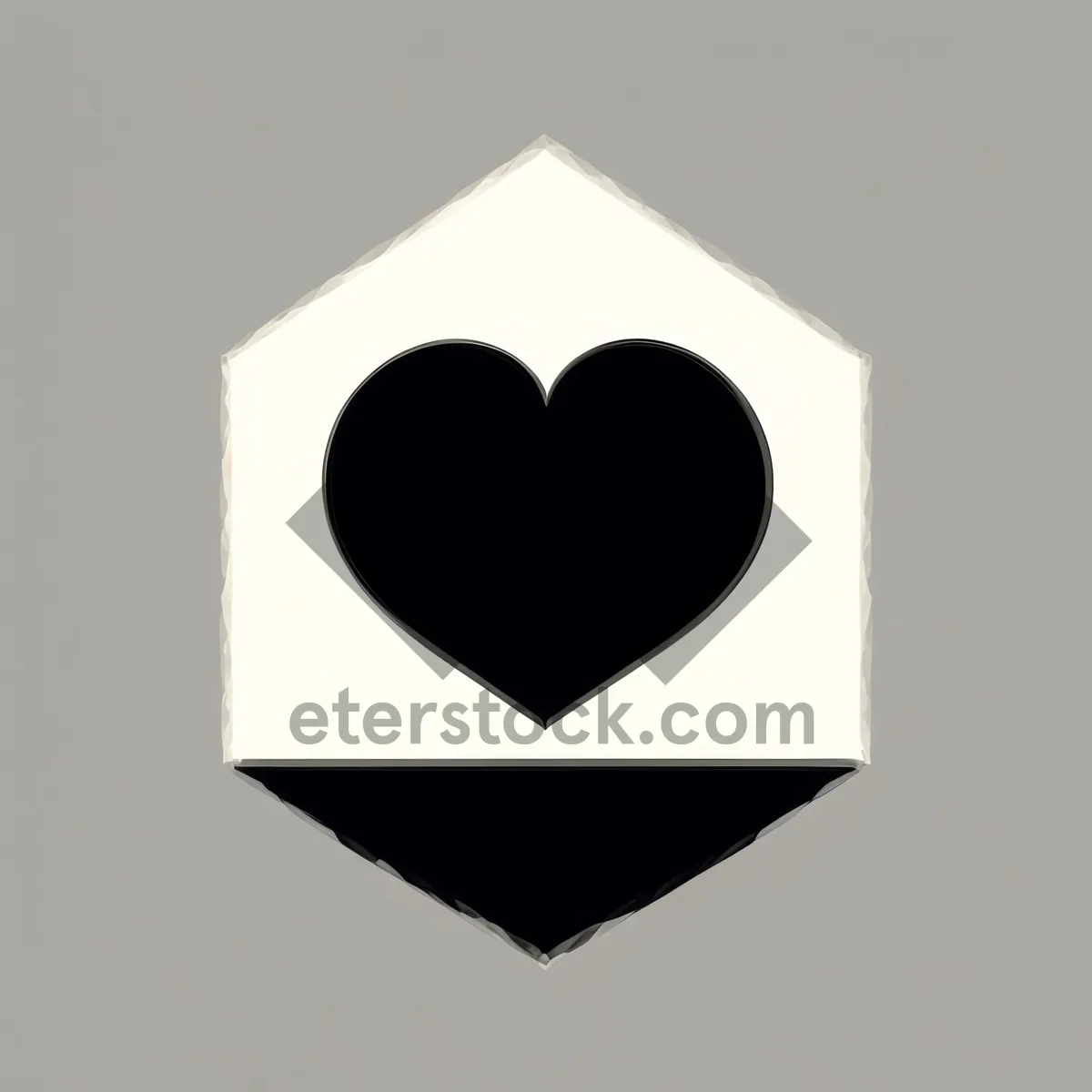 Picture of Shiny Black Gem Icon on Glass Surface