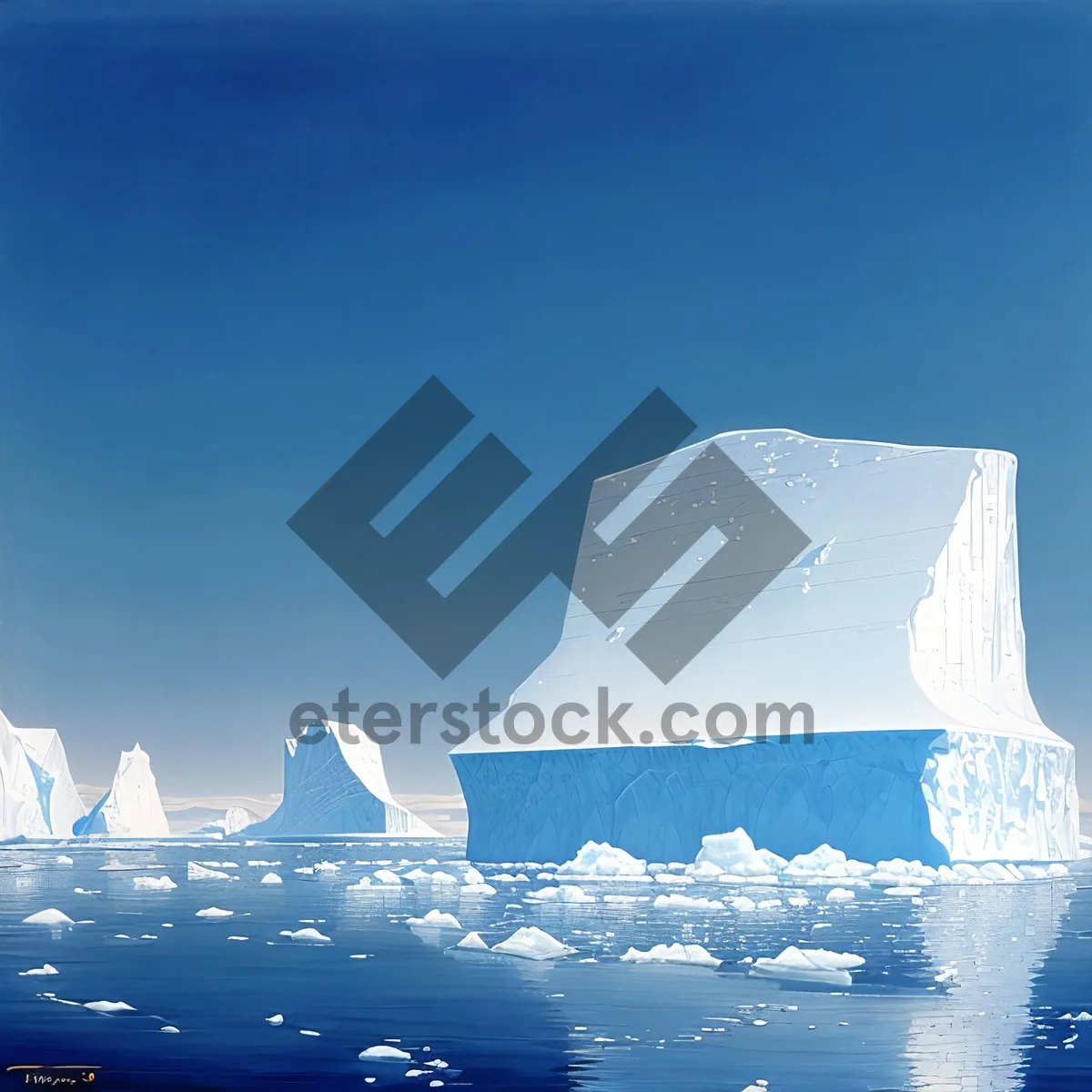 Picture of Majestic Winter Seascape Beneath Clear Skies
